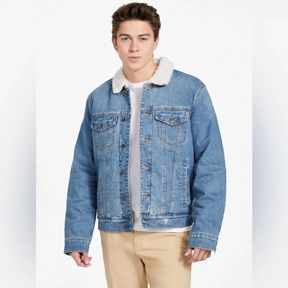 GUESS Braun Sherpa Jacket SZ XXL